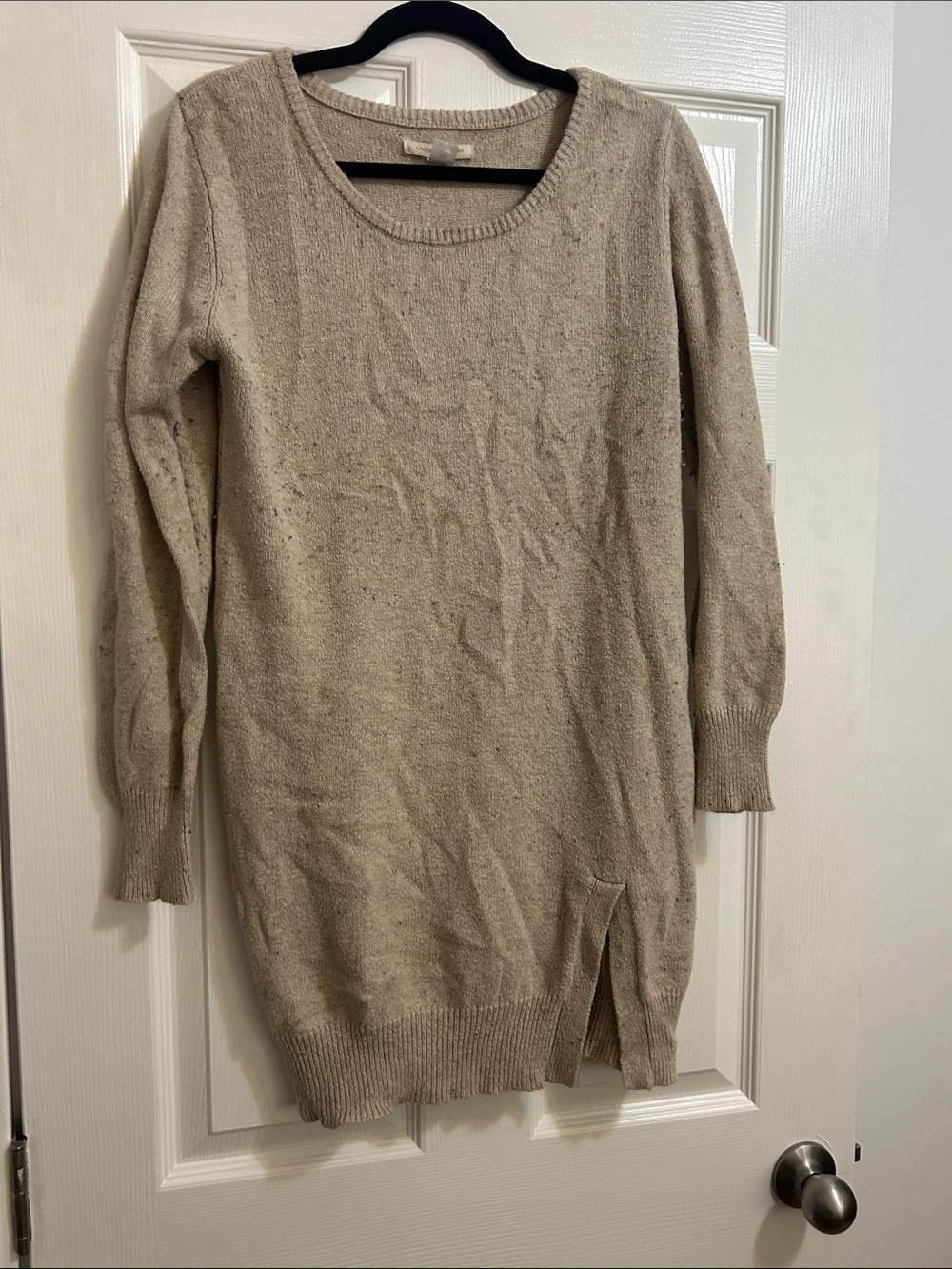 Canyon River Blues Scoop Neck Long Sweater in Oatmeal